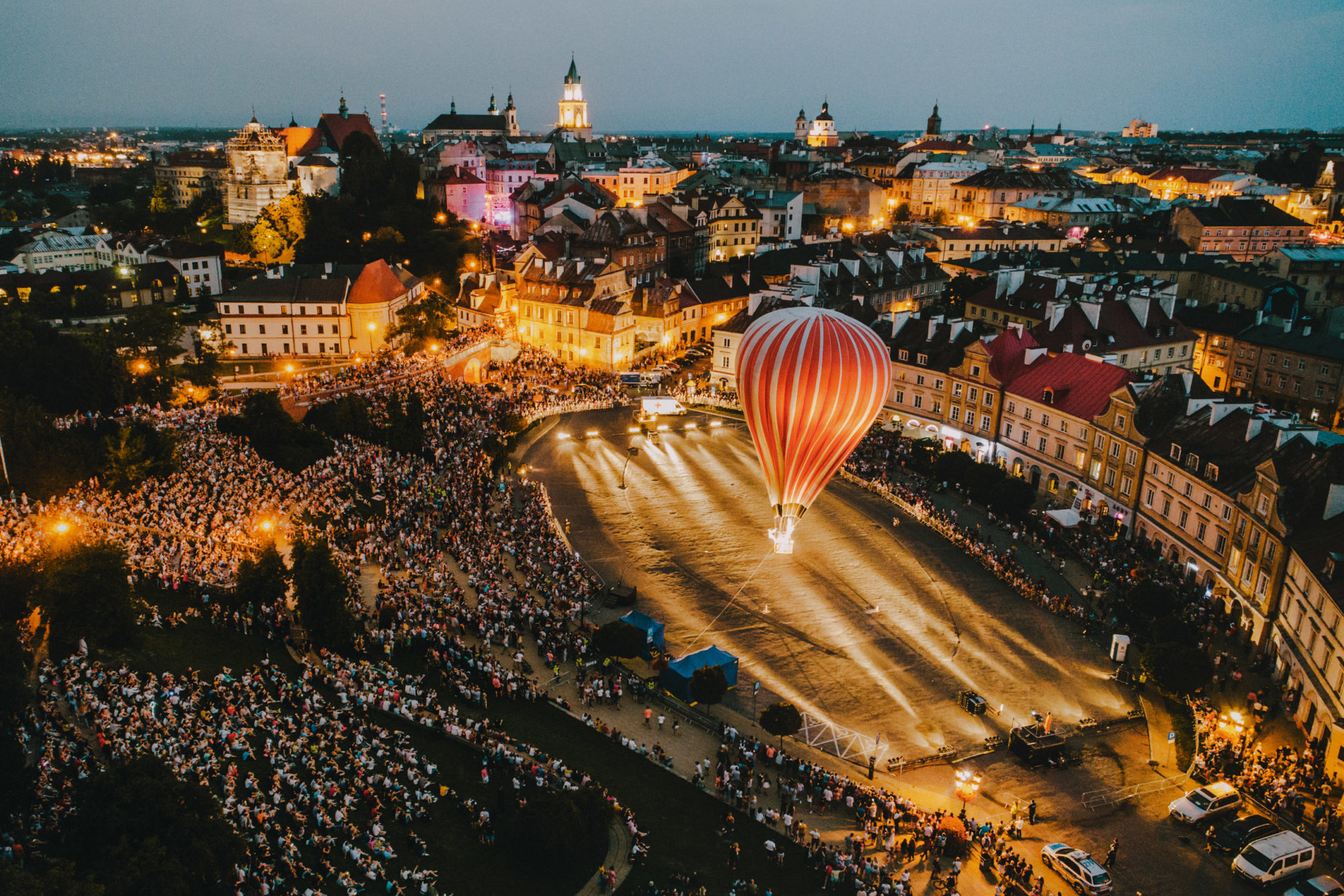 Lublin z drona podczas Caranavalu Sztukmistrzów